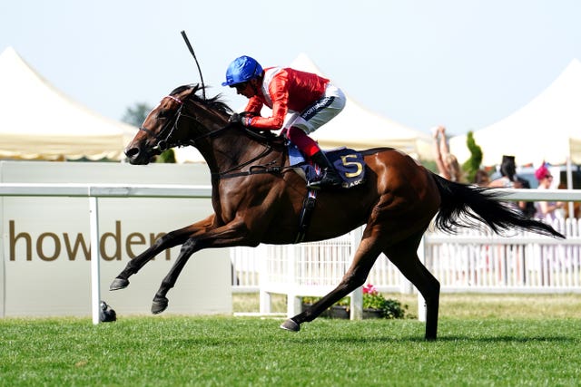 Inspiral ridden by Frankie Dettori on their way to winning the Coronation Stakes at Royal Ascot 