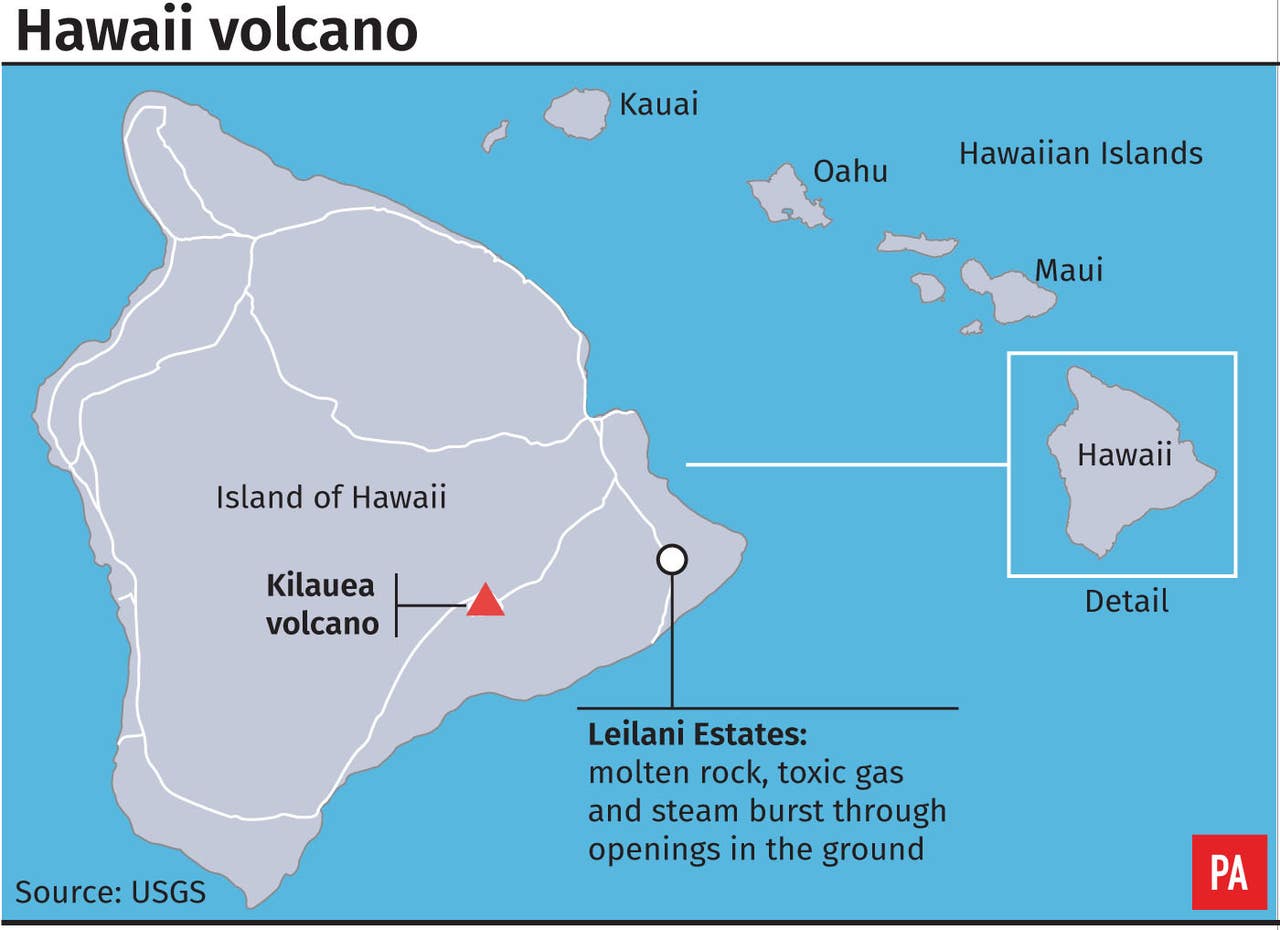 Где находится вулканический остров гавайские Scores flee as lava from Hawaiian volcano destroys homes Shropshire Star