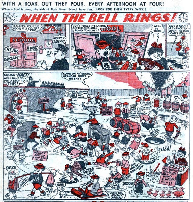 Photo of ‘When the Bell Rings!’ the first comic strip which spawned the Bash Street Kids in 1954 (DC Thomson/PA)