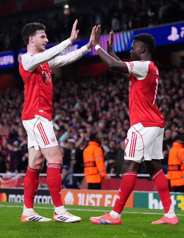 Arsenal’s Declan Rice (left) and Bukayo Saka (right) have withdrawn from England's squad