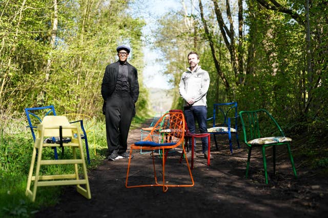 Jay Blades unveils Chelsea Flower Show upcycled chairs