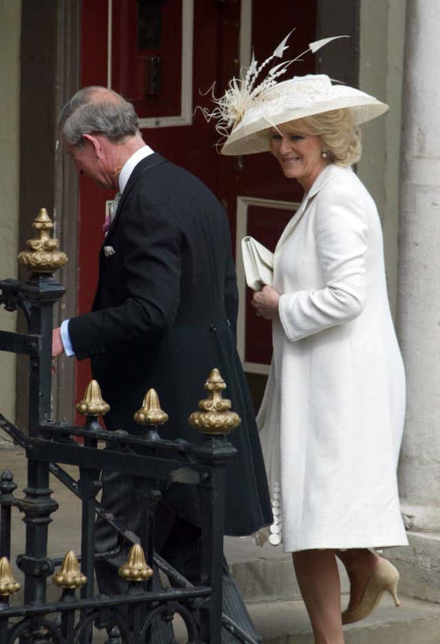The Prince of Wales and Camilla Parker Bowles arrive for their civil ceremony (Jonathan Buckmaster/PA)