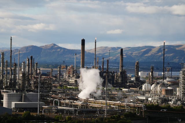 Exterior view from a distance of the Grangemouth refinery