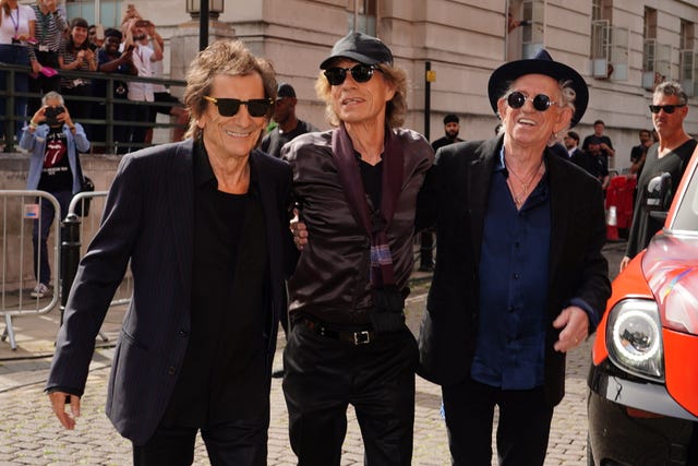 Ronnie Wood, Sir Mick Jagger and Keith Richards