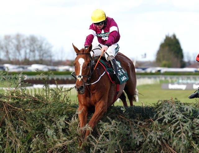 Coko Beach, here ridden by Jonjo O’Neill Jr in action during the Randox Grand National in 2022, is on course for a return to Aintree