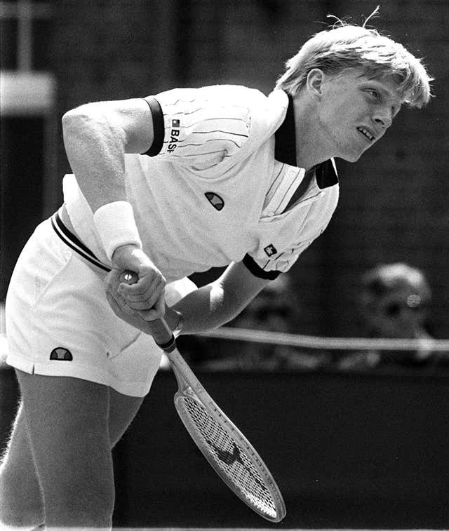 Becker plays tennis as a teenager