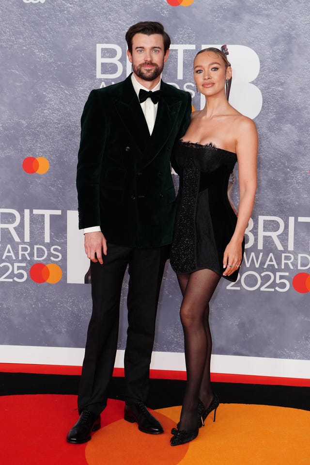 Jack Whitehall and Roxy Horner arriving for the Brit Awards 2025 at London’s O2 Arena