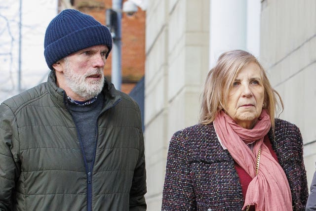 Noel and Bernie McNally, the parents of Natalie McNally, outside Belfast Crown Court