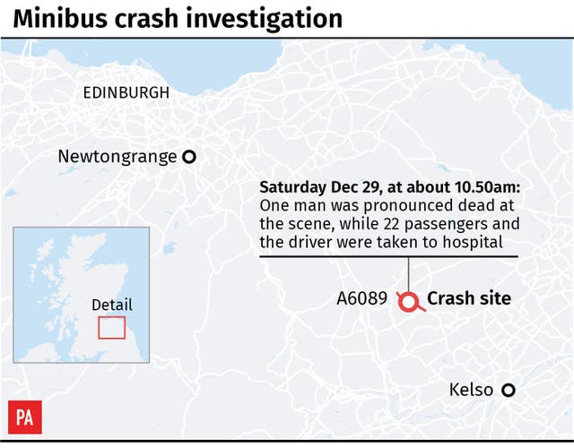 Locates minibus crash in Scotland