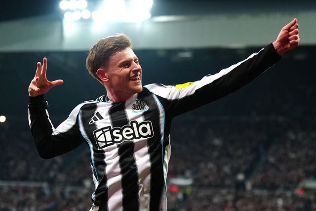 Harvey Barnes celebrates