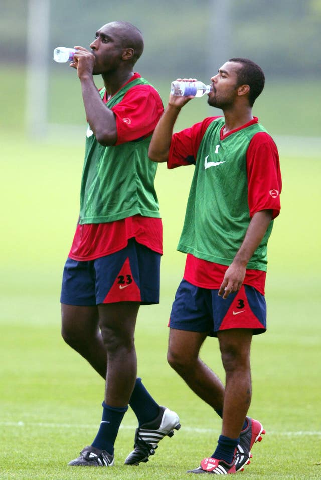 Sterling cited Sol Campbell (left) and Ashley Cole (right) as those who had missed out on opportunity.