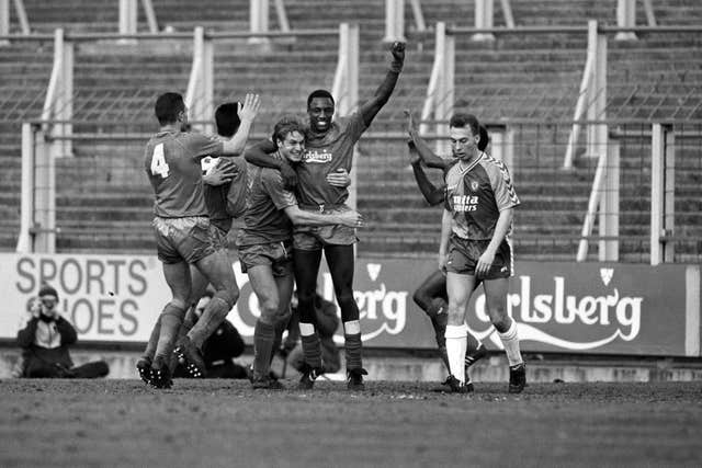 Forward John Fashanu (centre) became a key man for the 'Crazy Gang'