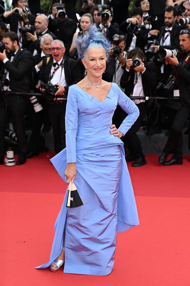 Helen Mirren attending the Jeanne du Barry premiere during the 76th Cannes Film Festival