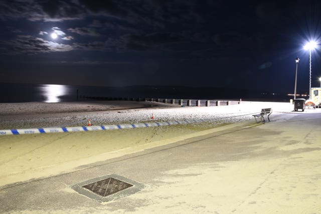 The scene at Bournemouth beach where Amie Gray was killed (CPS/PA)