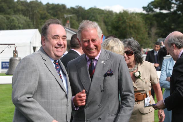 Charles with Alex Salmond at a charity race day