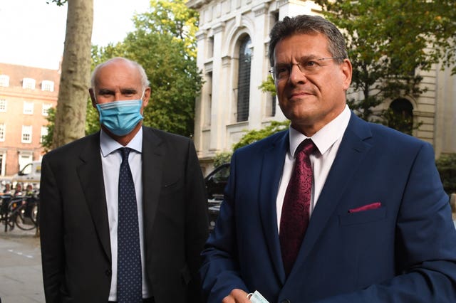 European Commission vice-president Maros Sefcovic (right)