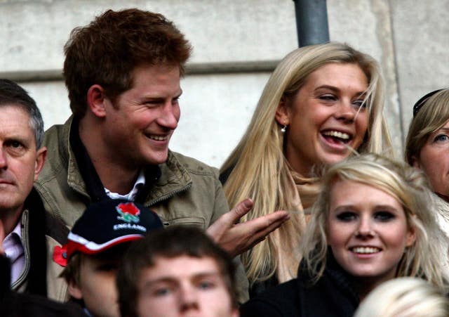 Harry with Chelsy Davy at Twickenham Stadium in 2009 