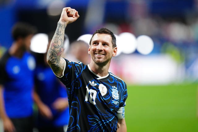 Lionel Messi celebrates after Argentina beat England