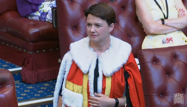 Ruth Davidson takes her seat in the House of Lords