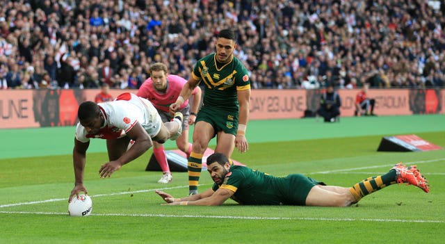 Jermaine McGillvary, left, has scored 12 tries in 13 appearances for England