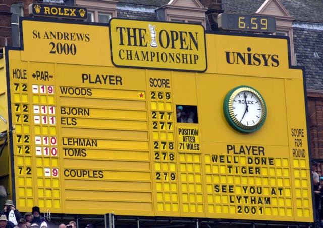 Open golf scoreboard 
