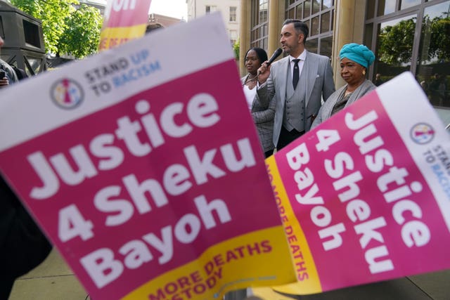 Sheku Bayoh family supporters