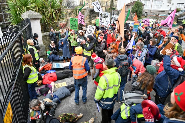 Climate change protest