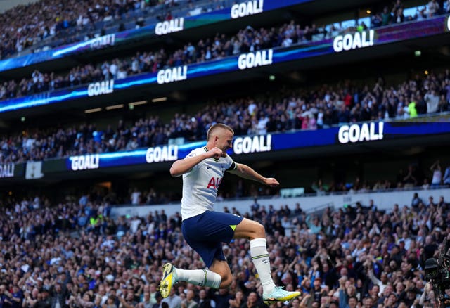 Eric Dier celebrates his goal