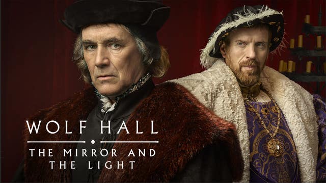 Mark Rylance, left, as Thomas Cromwell and Damian Lewis as King Henry VIII in Wolf Hall: The Mirror And The Light