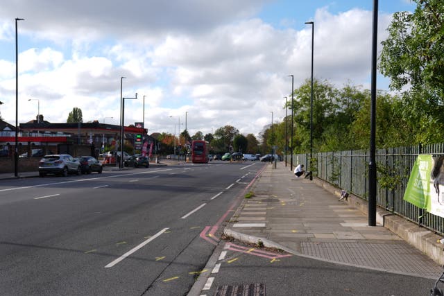 The scene near the A20 and Kidbrooke Park Road in Eltham where a heavily-pregnant woman and her baby died in a road crash