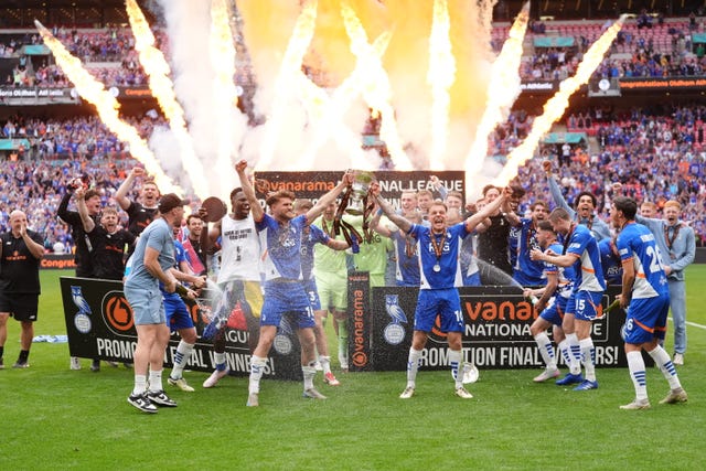 Oldham celebrate promotion