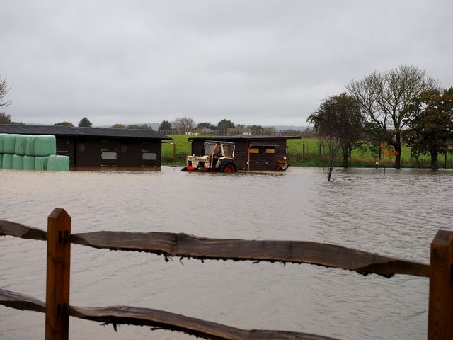 Flooded fields in Barnham, West Sussex