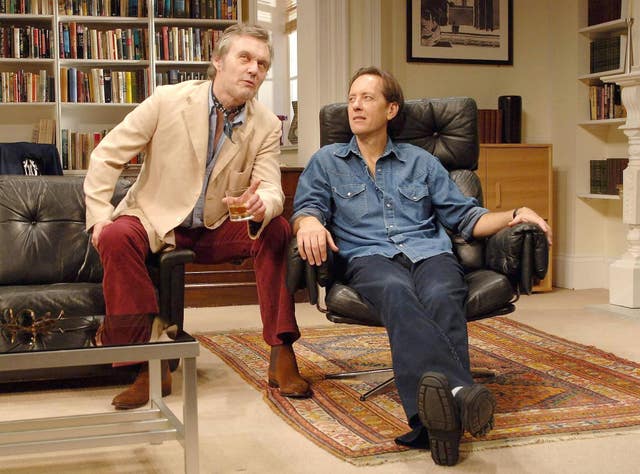 With Richard E Grant at a photocall for the stage production Otherwise Engaged in 2005