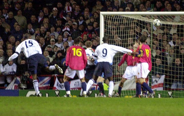 The late Ugo Ehiogu scored his one and only England goal in a 3-0 friendly win over Spain in 2001.