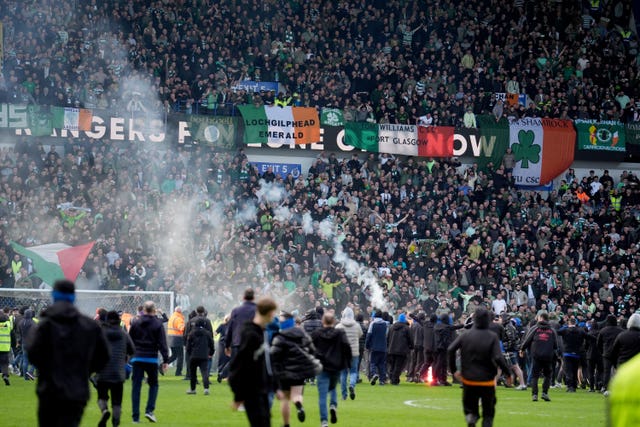 Old Firm pitch invasion 
