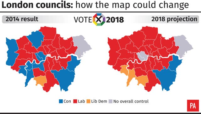 London councils: how the map could change (PA Graphics)