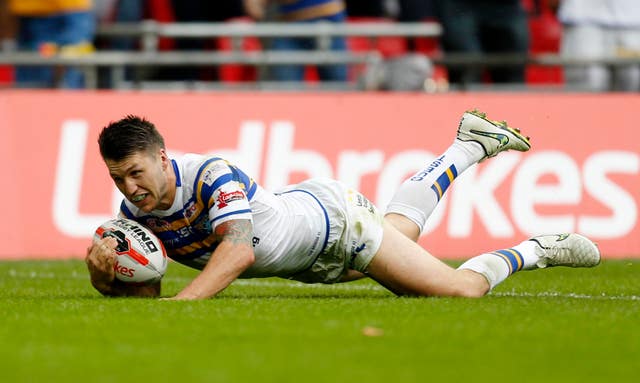 Tom Briscoe scored five tries for Leeds against Hull KR in the 2015 Challenge Cup final (Paul Harding/PA)