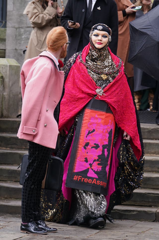 Stars including Victoria Beckham and Kate Moss don classic Vivienne Westwood  styles for fashion designer's funeral