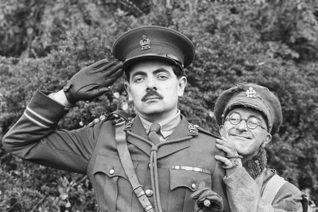 The final series of Blackadder was Blackadder Goes Forth starring Rowan Atkinson as Captain Edmund Blackadder and Sir Tony Robinson as Private Baldrick (Martin Keene/PA).