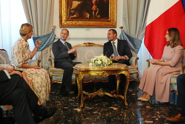 Edward and Sophie with the prime minister of Malta and his wife