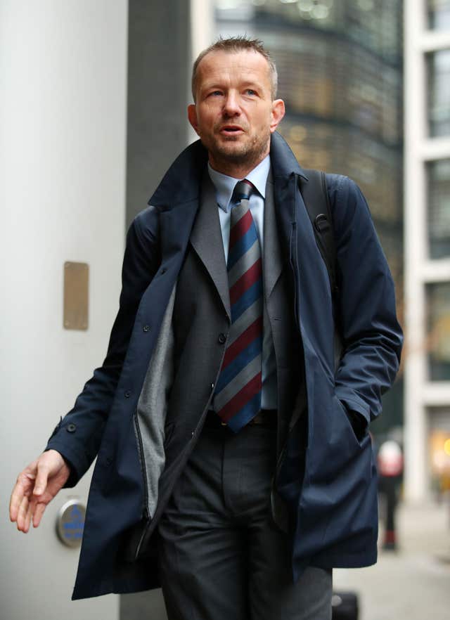 Head of Newsgathering at the BBC Jonathan Munro arrives at the Rolls Building in London (Yui Mok/PA)
