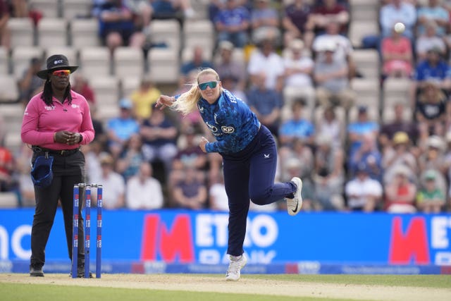 England’s Sophie Ecclestone on the cricket pitch