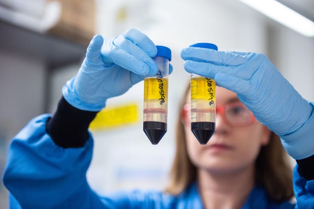 A researcher in a laboratory at the Jenner Institute working on the coronavirus vaccine developed by AstraZeneca and Oxford University