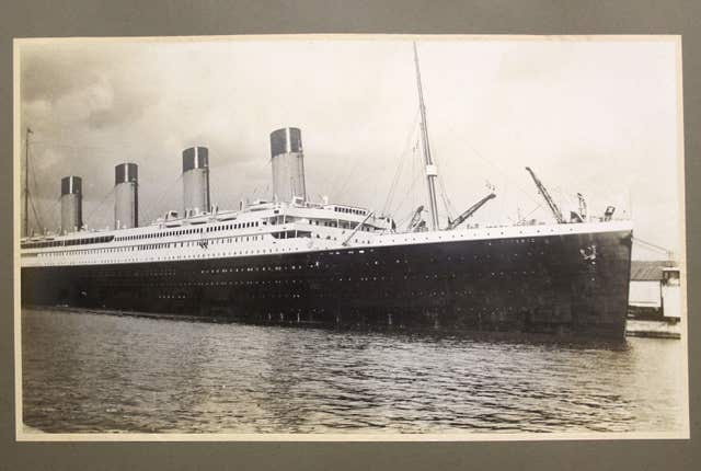 A photograph of the Titanic believed to have been taken the day before she left on her ill-fated voyage (Henry Aldridge and Son/PA)
