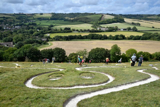 Cerne Abbas Giant undergoing once-a-decade re-chalking