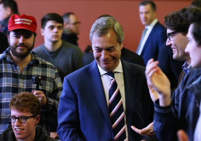 Nigel Farage discussed Anglo-Irish relations and the future of Europe (Brian Lawless/PA)