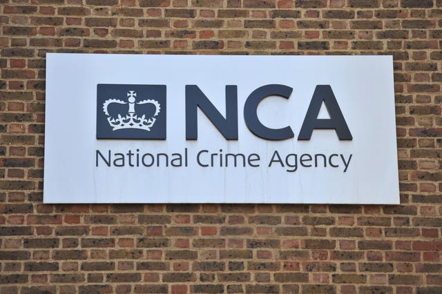 A National Crime Agency sign, London.