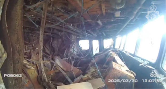 The fire-damaged Solong