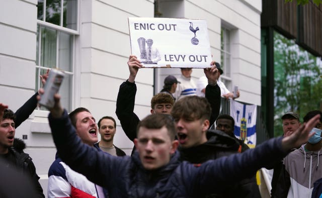 There have been a number of protests against Levy and the club's board 