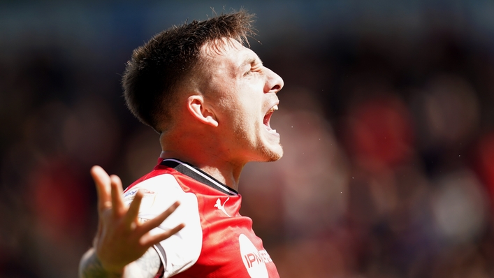 Rotherham United’s Jordan Hugill celebrates (Mike Egerton/PA)